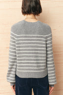 Rhea Striped Henley Sweater in Wool Blend