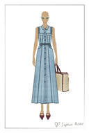 Nova Woven Strap Detail Sleeveless Denim Dress in Cotton-Linen Denim XS Nova Woven Strap Detail Sleeveless Denim Dress in Cotton-Linen Denim XS