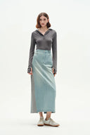 Mermaid Midi Skirt in Cotton Jersey Denim