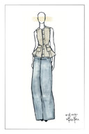 Ella Belted Washed Jeans in Lyocell Denim