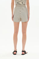 Lona Striped Casual Shorts in Cotton Poplin
