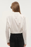 Tessera Pleated Crop Shirt in Cotton