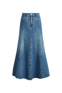 Falda midi en línea A Quilla en denim de algodón