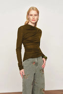 Top Edith de dos piezas falso en tejido ligero de merino