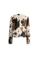 Mähne Kuhflecken Kurzjacke aus Kunstpferdehaar