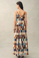 Morven Bademantelkleid mit Mosaikmuster aus gebürstetem Seidenmischgewebe
