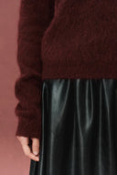 Violet Crystal Embellished Collar Sweater in Alpaca Blend