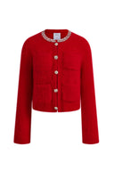 Scarlett Strass-Cardigan aus Woll-Alpaka-Strick