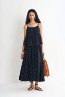 Nora Tupfen-Rock aus Leinenmischung - Deep Wash