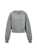 Illusion-S Crop Hoodie in Bright Silk Knitting