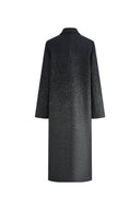 Audrey Gradient Herringbone Straight Long Coat in Merino Wool