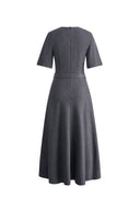 Bea Asymmetric Hem Wool Dress in Merino Wool