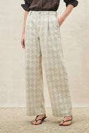 Xuhui Argyle Wide Leg Jeans in Jacquard Cotton Denim