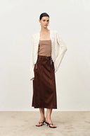 Megan Scalloped Trim Cardigan in Merino Wool Knit