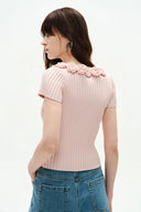 Suéter floral Sabrina en mezcla de seda y algodón tejido