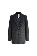Aurora Gradient Herringbone Long Blazer in Merino Wool