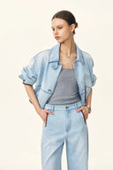 Luna Jack met Lantaarnmouwen in Katoen Denim