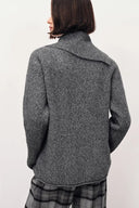 Hannah Asymmetrical Scarf Collar Sweater in Yak Down Knit