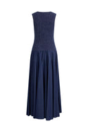 Robe sans manches Keira en maille de coton avec denim Tencel