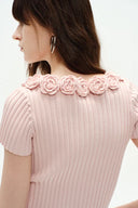 Suéter floral Sabrina en mezcla de seda y algodón tejido