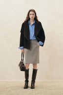 Dama Low Waist Belted Cropped Coat in Wool Cashmere