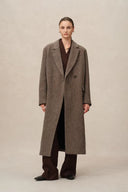 Uomo Asymmetric Coat in Merino Wool Tweed
