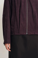 Bass Burgunder Bomberjacke aus zweifarbigem Kunstwildleder