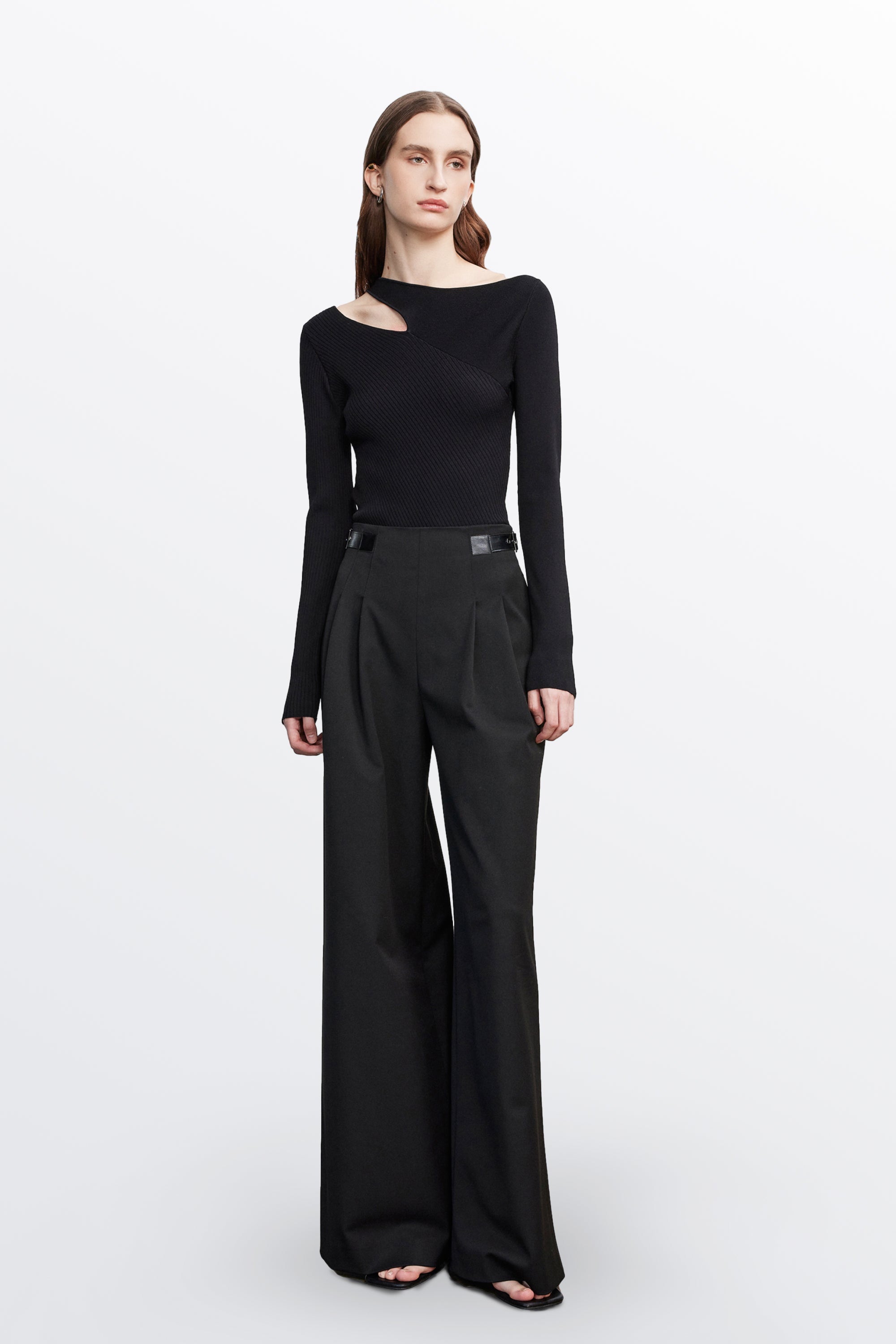 Lacapte Belted Pants in Vegan Leather