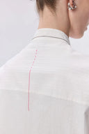 Tuxedo Wing Collar Shirt in Cotton Bubble Yarn