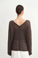 Nicole Reversible Front or Back Sweater in Cashmere Blend Knit