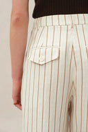 Pantalon de costume rayé Eden en lin