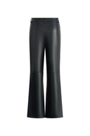 Susan Knee Seams Cropped Flared Faux Pants in Non Animal leather