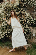 Gonna midi Bailey ricamata in pizzo su tulle