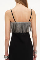 Nocturne Embellished Slip Dress in Viscose Acetate Blend