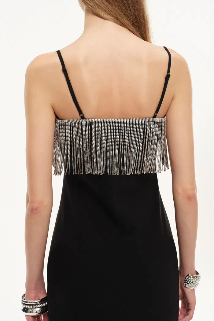 embellished slip dress Nocturne Embellished Slip Dress in Viscose Acetate Blend XS