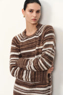 Ella Striped Wool Dress in Baby Alpaca Blend