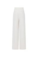Domi White Buttoned Straight Leg Sweatpants