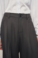 Pantaloni Casual Alice con Ampia Fascia in Vita in Misto Tencel Lino