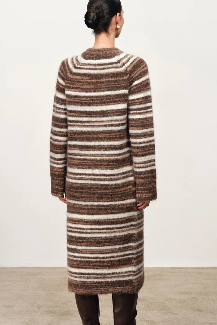 Ella Striped Wool Dress in Baby Alpaca Blend