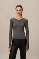 Maglia Base Trasparente Basic in Maglia di Cotone e Cashmere