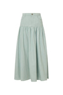Falda de mezclilla plisada Rose en denim de verano - mezclilla azul lavado claro
