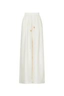 Louise Textured Loose Boho Pants in Wrinkled Satin