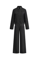 Psyche Short Jacket and Jeans Matching Set in Cotton Denim