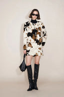 Mähne Kuhflecken Kurzjacke aus Kunstpferdehaar