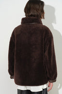 Hazel Black Reversible Shearling Jacket in 100% Wool Pile