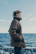 Isolde Drawstring Waist Parka Jacket in 90% White Goose Down