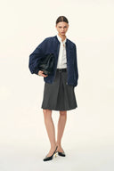 Quinn Jeans-Bomberjacke aus leichtem Leinwand-Denim