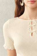Iris Wool Base Layer Top in Sheep Wool Knit