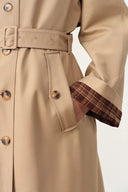 Barga Single Breasted Long Trench Coat in Cotton