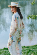 Blusa Ariel Flora e completo pantaloni in misto seta-lino